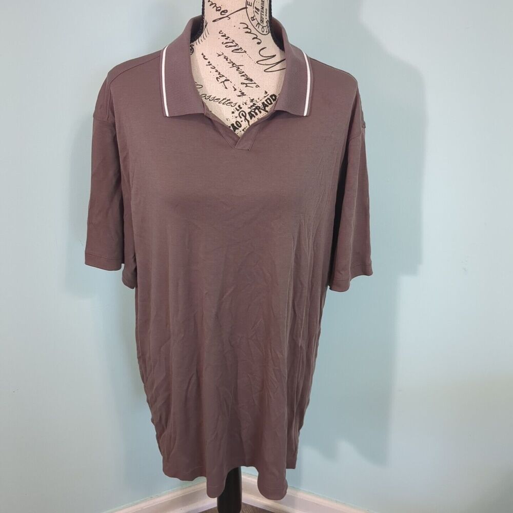 Artefact Men's Basic short Sleeve Polo Shirt Pima Cotton brown extra large